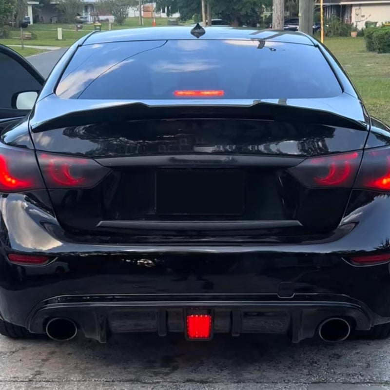 NeespoC Rear Diffuser W/LED Brake Light Compatible with Infiniti Q50 2014 2015 2016 2017,Add-on Body Kit Rear Bumper Lower Lip Splitter Exterior Accessories (Gloss Black) - Image 5
